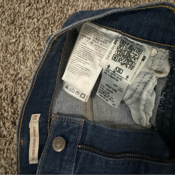 Levi’s Mile High Super Skinny Jeans Size 24 - Picture 6 of 15